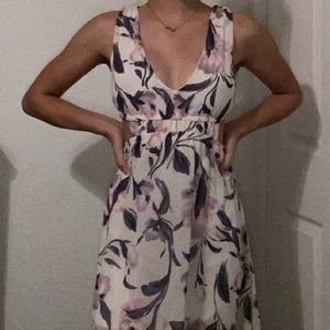Floral dress, goes down to mid shin